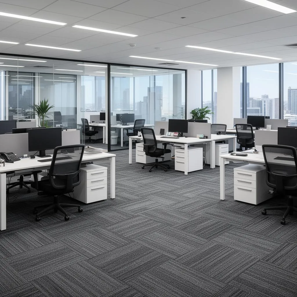 Commercial carpet tiles in a Southport office