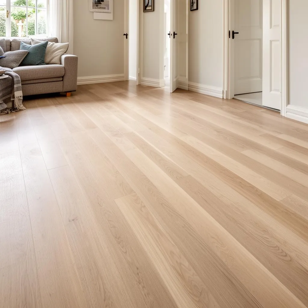 Natural oak timber flooring in an acreage home