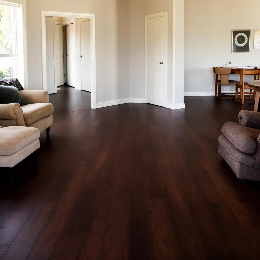 Engineered timber flooring in an open-plan home