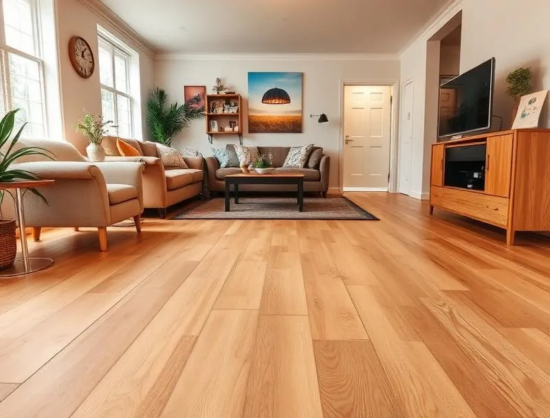 Natural oak vinyl plank flooring